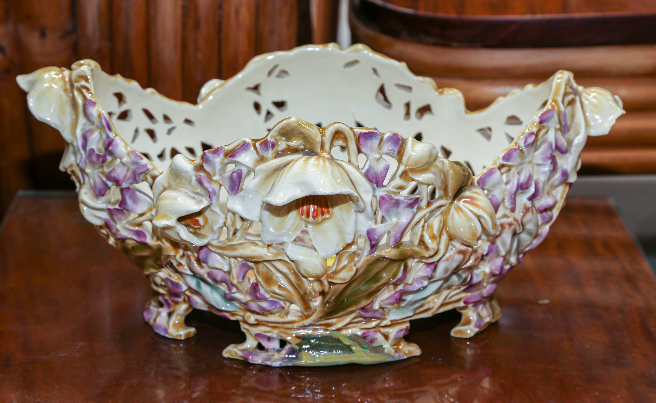 Appraisal: AUSTRO-HUNGARIAN ART NOUVEAU MAJOLICA CENTERPIECE Zsolnay-Pecs early th century in