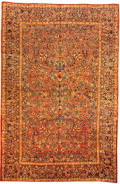 Appraisal: A Sarouk carpet North Persia circa size approximately ft in