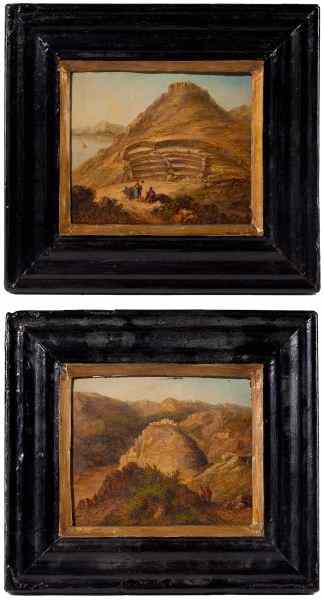 Appraisal: Two Continental Miniature Paintings th centuryoil on panel unsigned each