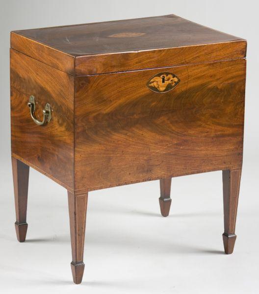 Appraisal: Fine Southern Hepplewhite Inlaid Cellarette probably Virginia circa mahogany mahogany