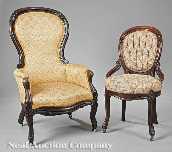 Appraisal: A Group of American Victorian Parlor Chairs late th c