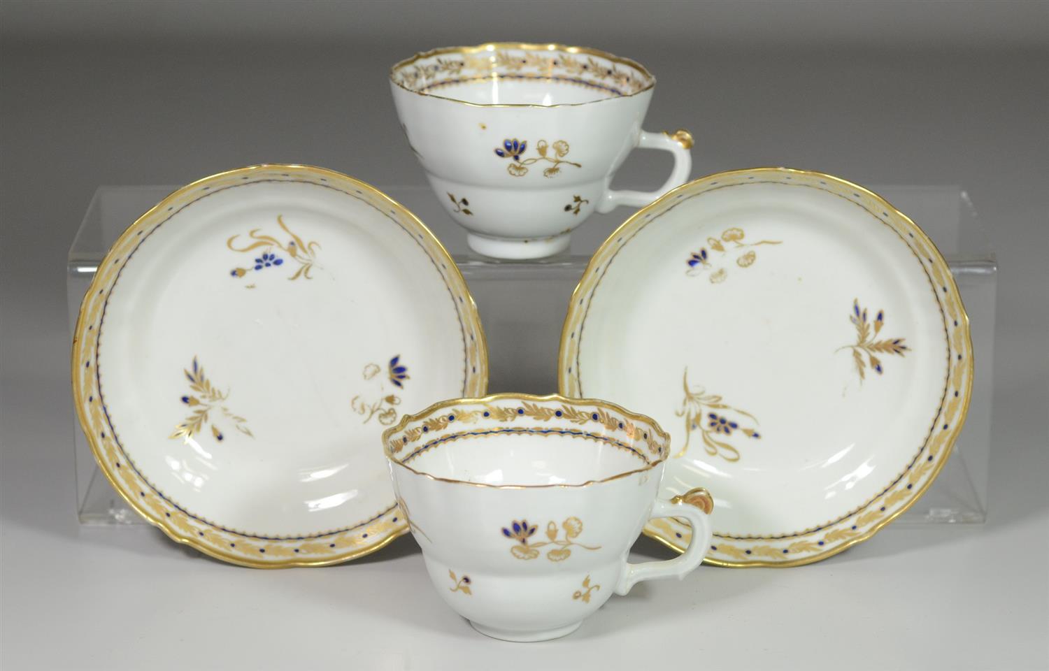 Appraisal: Pair of English porcelain cups and saucers one with hairline