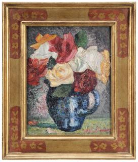 Appraisal: New York Massachusetts - Still Life with Roses in a