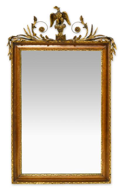 Appraisal: Federal style giltwood wall mirror The rectangular molded frame with