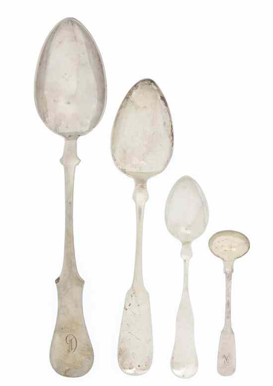 Appraisal: Five American Coin Silver Tablespoons by various makers together with