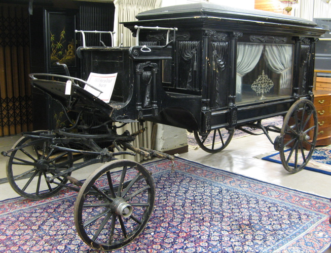 Appraisal: HORSE DRAWN FUNERAL HEARSE OR FUNERAL CARRIAGE American c The