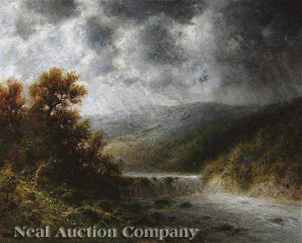 Appraisal: Thomas Bailey Griffin American - Stormy Day oil on canvas