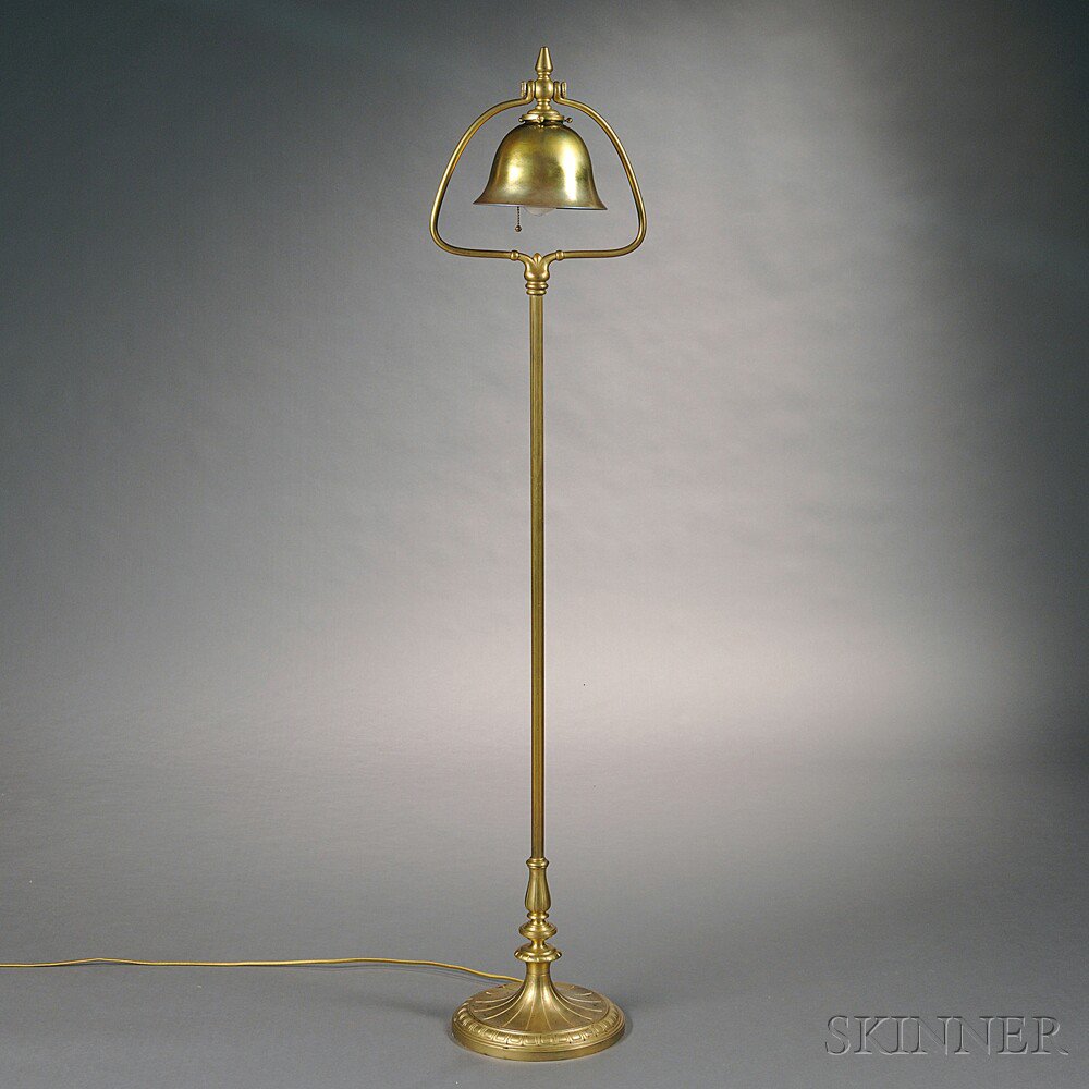 Appraisal: Tiffany Studios Floor Lamp with Steuben Shade United States early