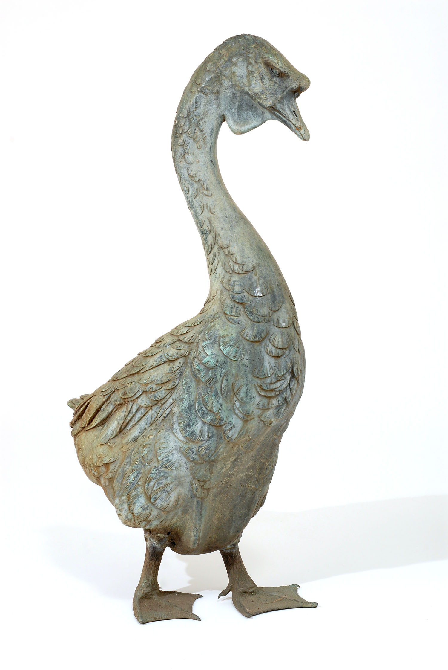 Appraisal: BRONZE GOOSE Early th CenturyIn standing position with detailed featherwork