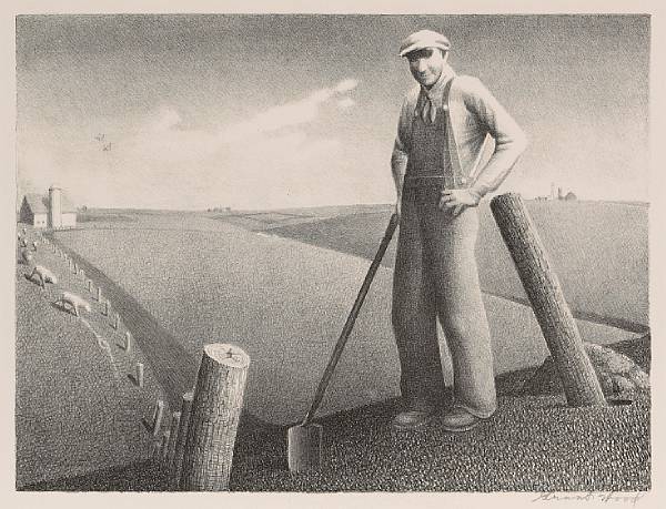 Appraisal: Grant Wood American - In the Spring C Lithograph on