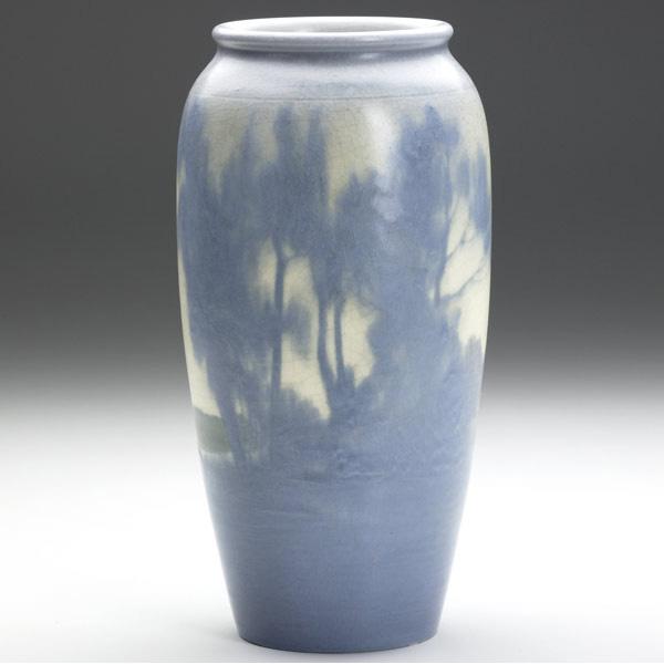 Appraisal: ROOKWOOD Scenic Vellum vase painted by Charles McLaughlin with a