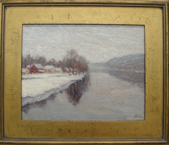 Appraisal: David Hahn View of the Delaware River from the Milford