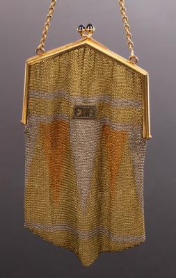 Appraisal: A tri-colour ct gold chainmail purse retailed by Asprey import