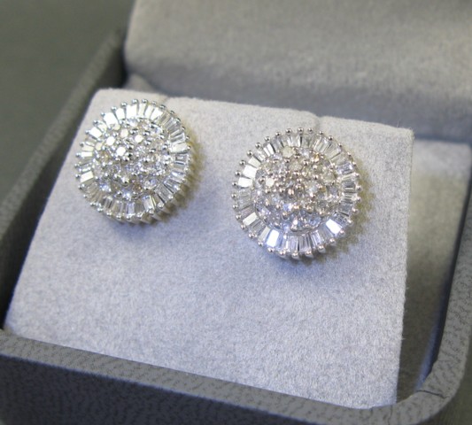 Appraisal: PAIR OF DIAMOND EARRINGS both k yellow and white gold