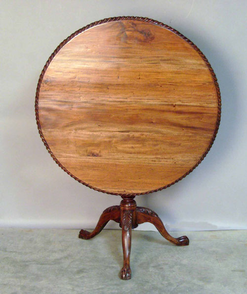 Appraisal: Chippendale style mahogany tea table h w