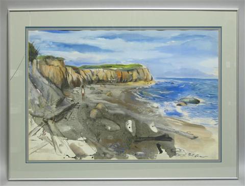 Appraisal: VICTOR DE PAUW AMERICAN - MONTAUK CLIFFS Watercolor on paper