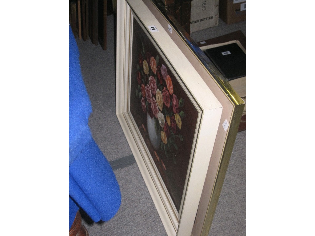 Appraisal: Lot comprising a framed oil on canvas still life and