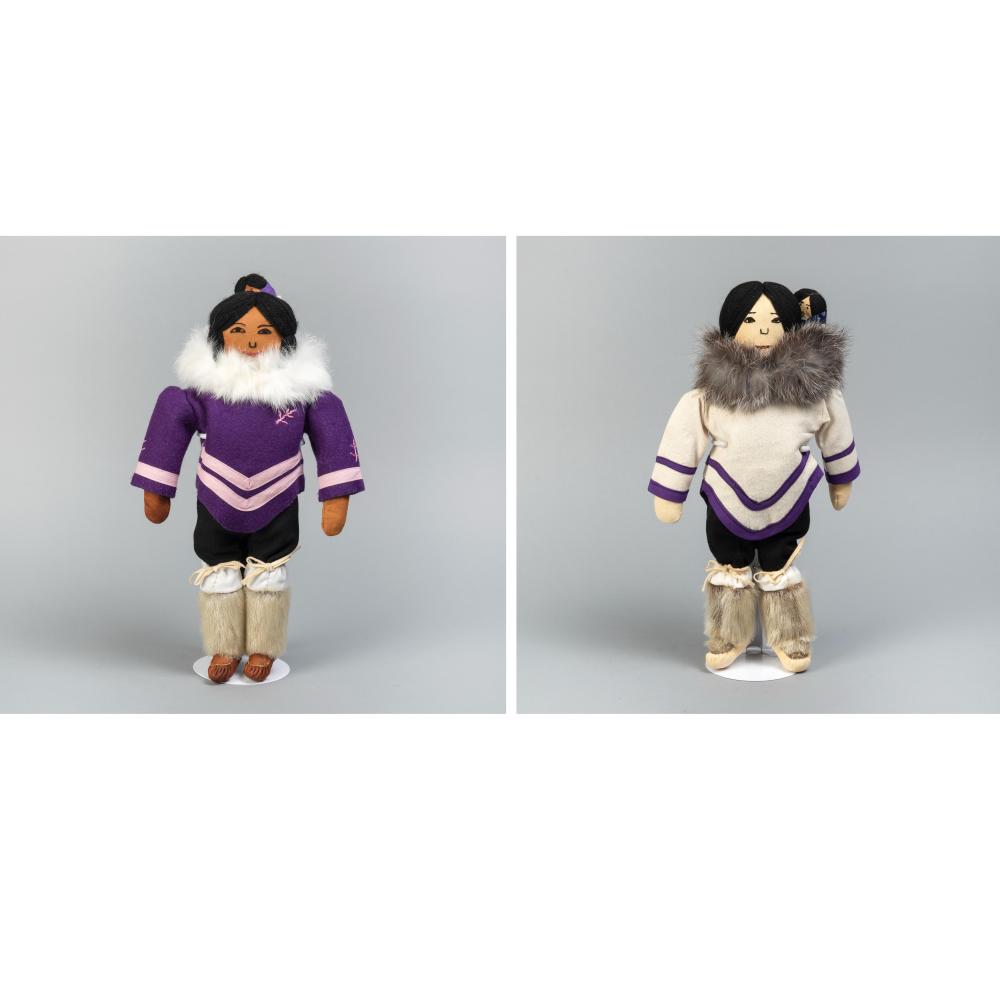 Appraisal: EMILY POWERS LABRADOR PAIR OF TEA DOLLS INNIKUEU EACH FIGURE