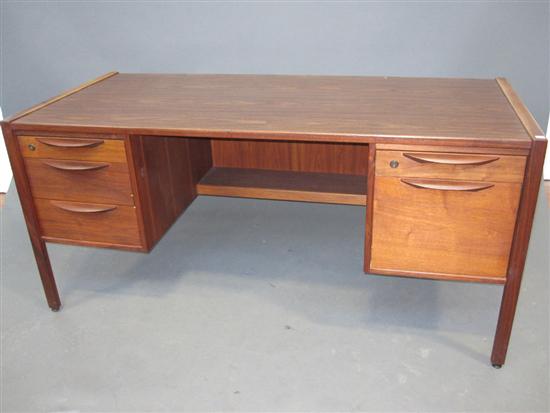 Appraisal: JENS RISOM DESIGN DESK Walnut executive desk Mid century modern