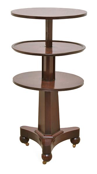 Appraisal: A WILLIAM IV MAHOGANY DUMB WAITER with three circular tiers