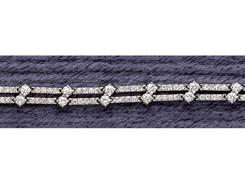 Appraisal: DIAMOND BRACELET k white gold bracelet set with one hundred