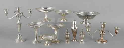 Appraisal: Collection of weighted silver tablewares