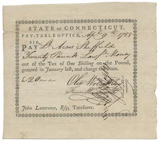 Appraisal: Wolcott Oliver Partially Printed Document Signed One page April State