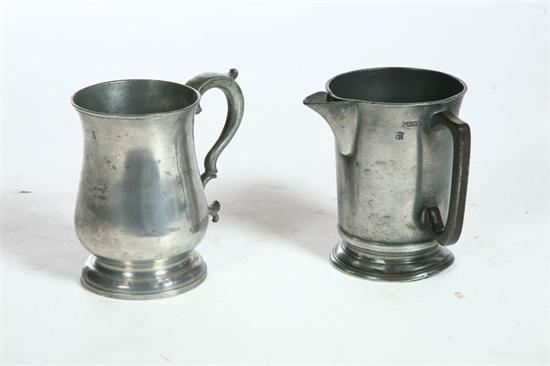 Appraisal: TWO PEWTER MEASURES England th century Quarts Tulip by James