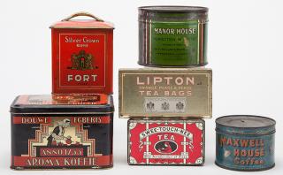 Appraisal: Six Coffee and Tea Tins Six Coffee and Tea Tins