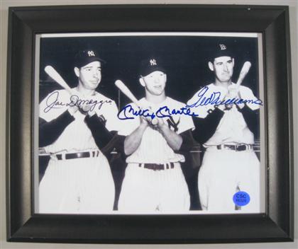 Appraisal: pieces Autograph Material Baseball Framed x inch photos - signed