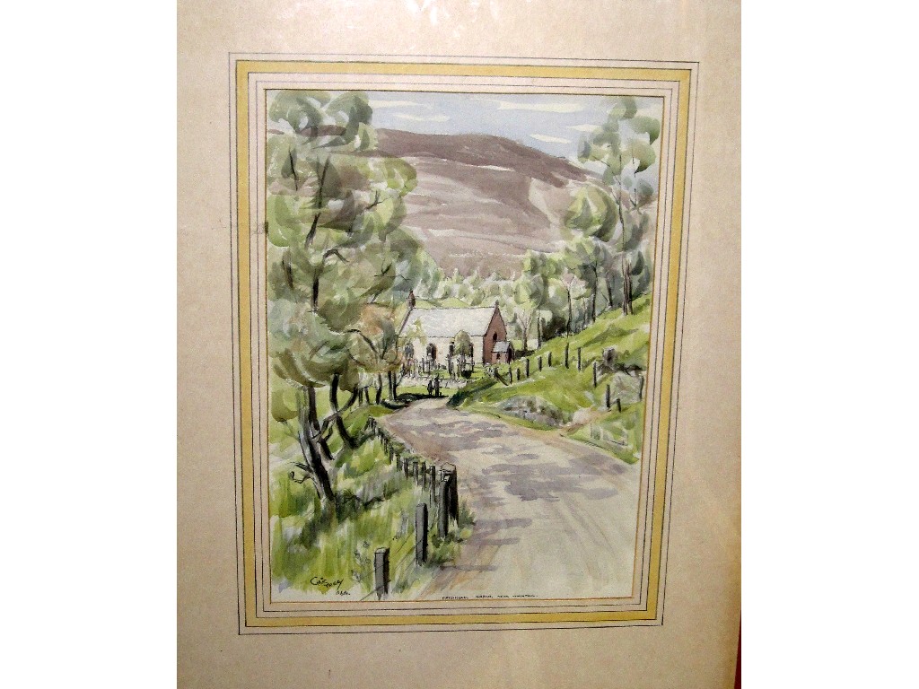 Appraisal: Watercolour 'Kirkmichael Church near Tomintoul' indistinctly signed and dated