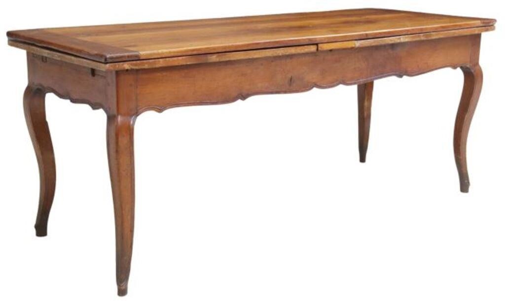 Appraisal: French Provincial fruitwood farmhouse table th c tabletop comprised of