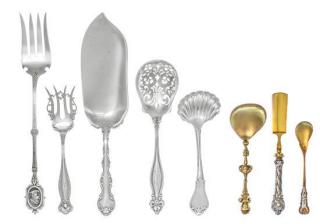 Appraisal: A Collection of Silver Flatware Articles Various Makers comprising serving