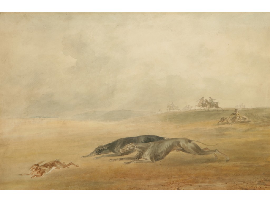 Appraisal: SAWREY GILPIN Hare coursing signed watercolour over traces of pencil