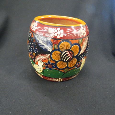 Appraisal: Handpainted Pottery Vase bird and floral