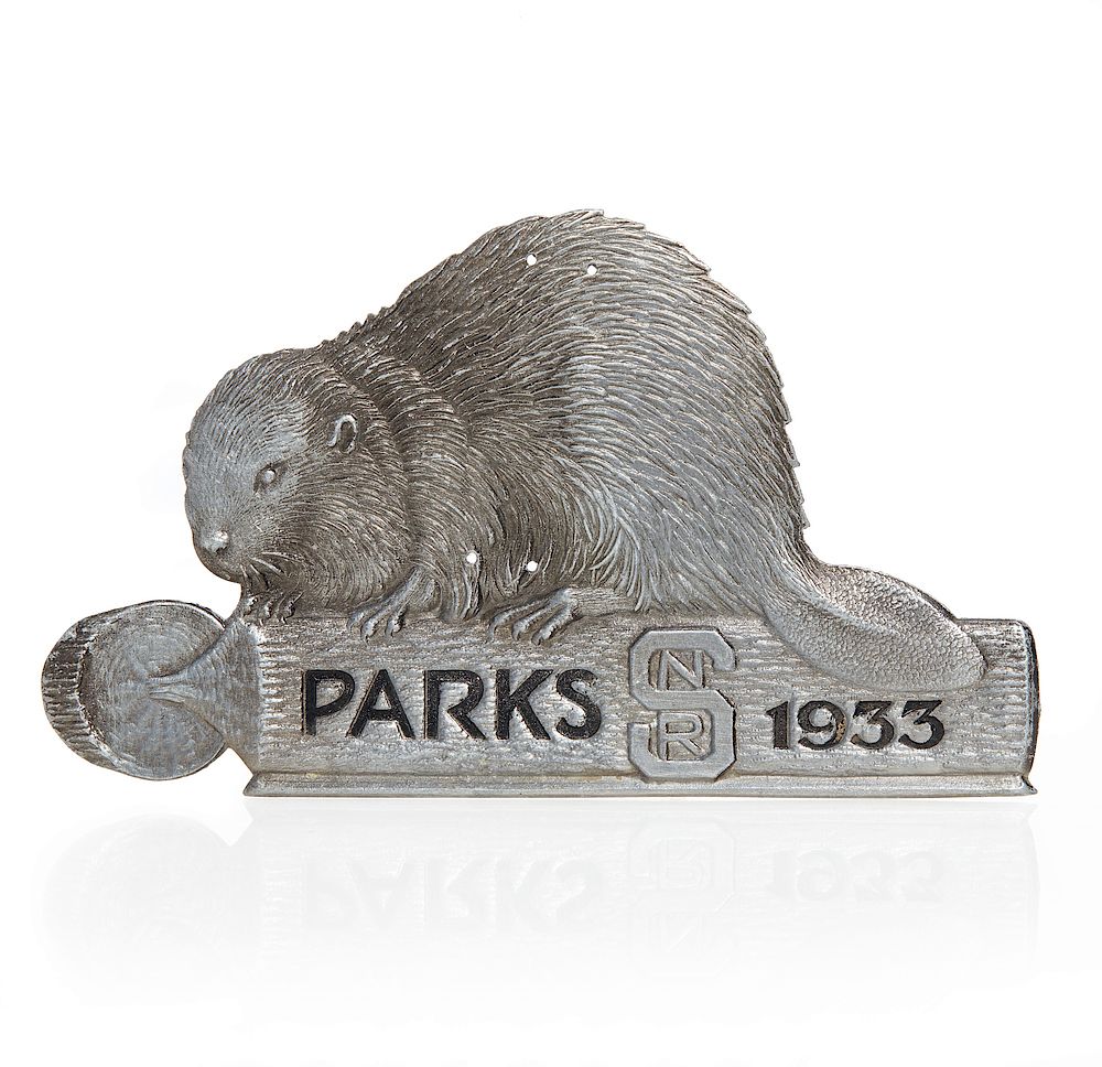 Appraisal: Saskatchewan Parks Radiator Badge Aluminum Saskatchewan Parks radiator badge featuring