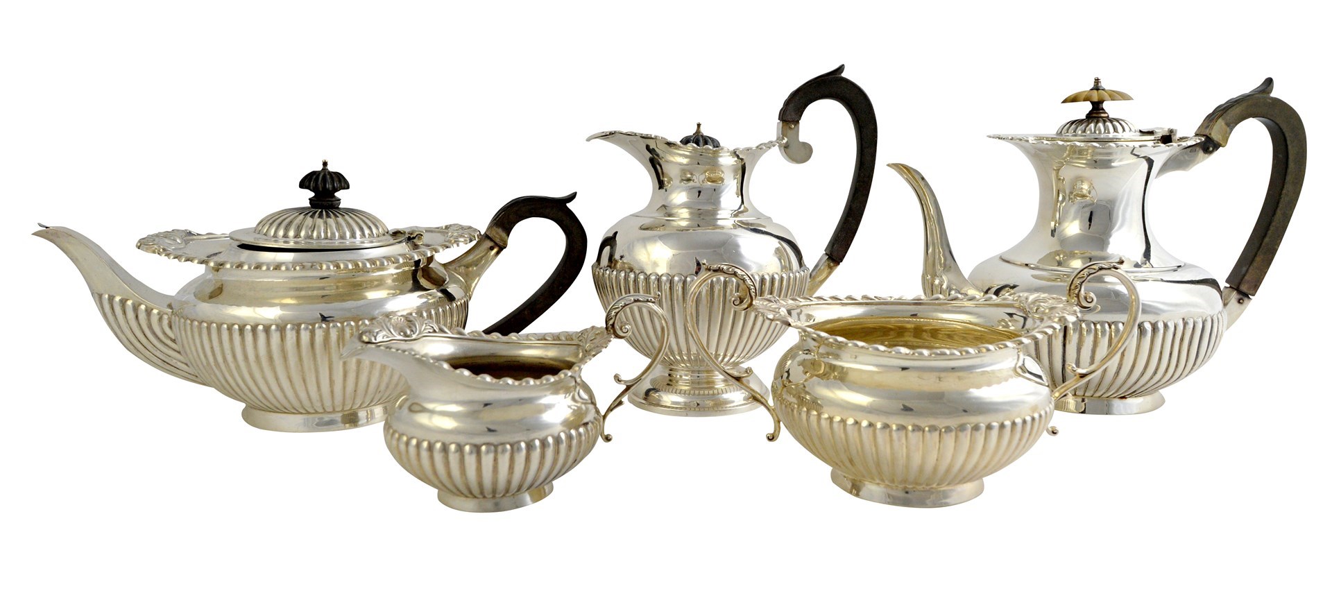 Appraisal: A silver five piece composite tea and coffee service comprising