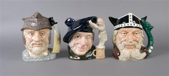 Appraisal: A Group of Three Royal Doulton Large Character Jugs Height