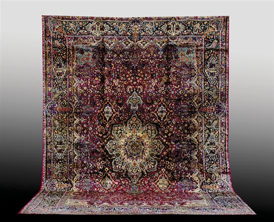 Appraisal: Antique Persian Tabriz carpet circa ' x ' Borders intact