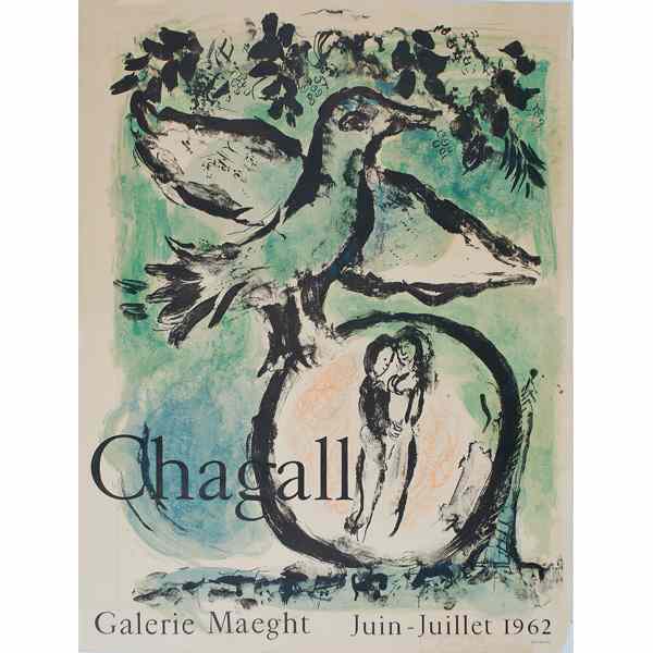 Appraisal: The Green Bird Poster for the Galerie Maeght Signed by