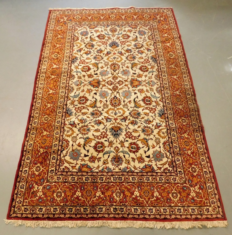 Appraisal: ROOM SIZE PERSIAN BOTANICAL RUG Middle East Early th CenturyNavy