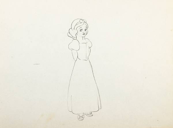 Appraisal: Four Walt Disney drawings from Snow White and the Seven