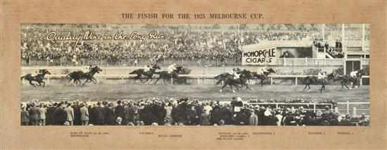 Appraisal: MONOPOLE CIGARS MELBOURNE CUP FINISH PHOTOGRAPH ADVERT includes Bard of