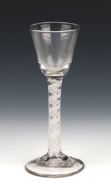 Appraisal: AN TH CENTURY ENGLISH ALE GLASS with spiral cotton twist