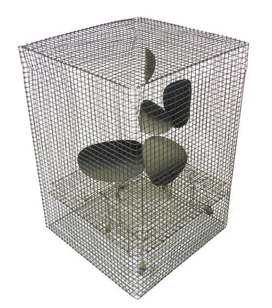 Appraisal: Tim Prentice American b wire sculpture of cage small mobile