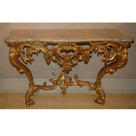 Appraisal: Italian Rococo Style Gilt-Wood Console Estimate -