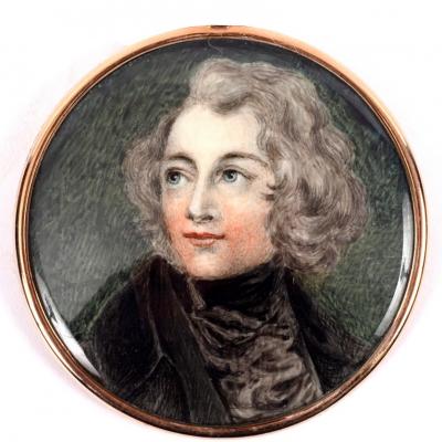 Appraisal: Mid th Century English School Bust portrait miniature of Charles