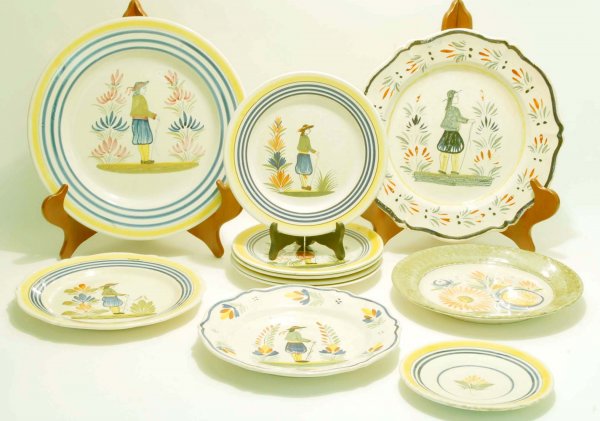 Appraisal: Eleven Henriot Quimper faience plates One - plate with yellow