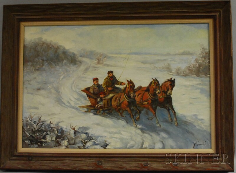 Appraisal: Attributed to Jaroslav Kamich Polish Russian b Troika in a