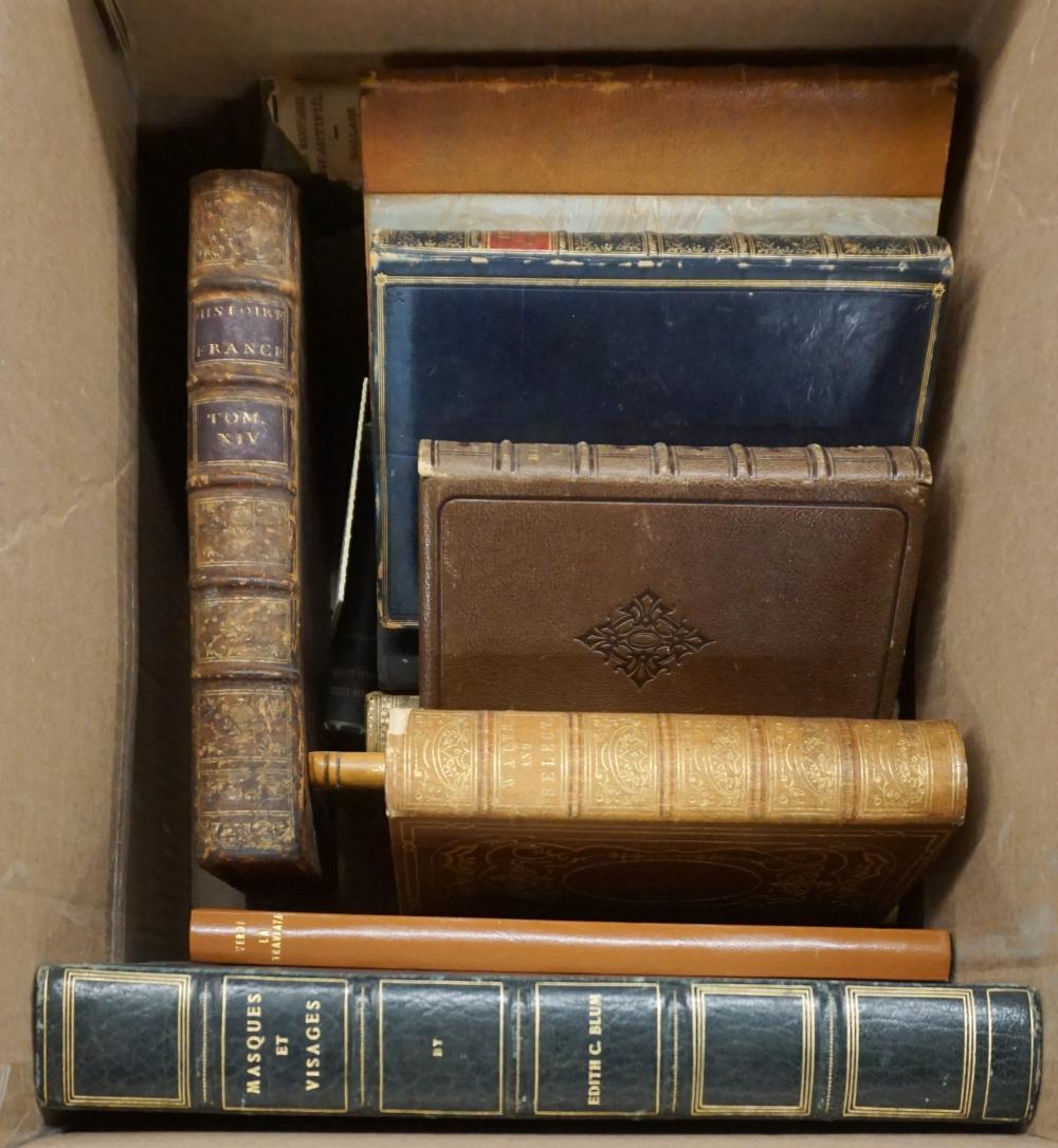 Appraisal: Library of Mostly Leatherbound Books Including Masques Et Visages by